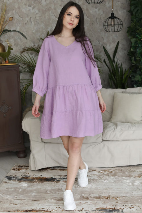 Image 3 of Linen loose dress with side pockets the ultimate summer outfit Mila from Baltic Linen